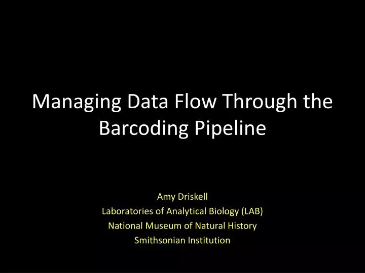 managing data flow through the barcoding pipeline