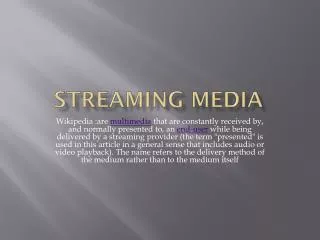 Streaming Media