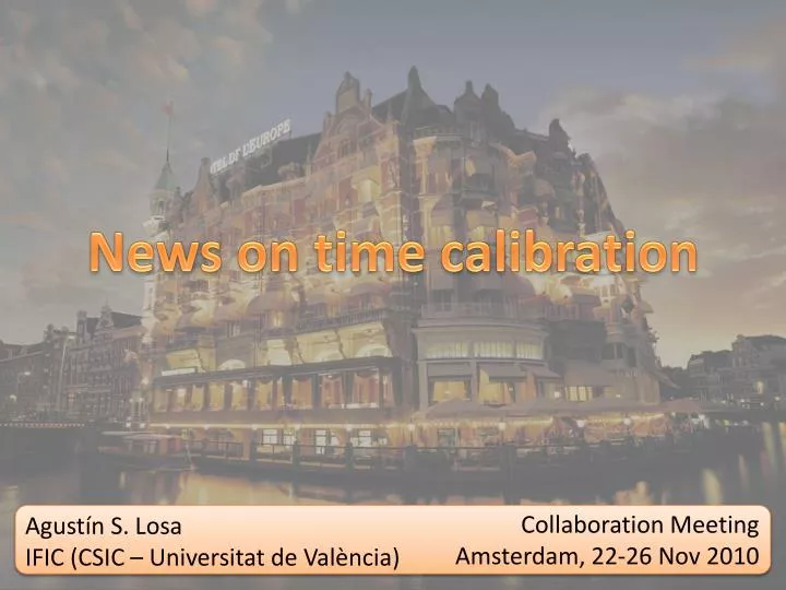 news on time calibration