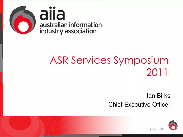 asr services symposium 2011