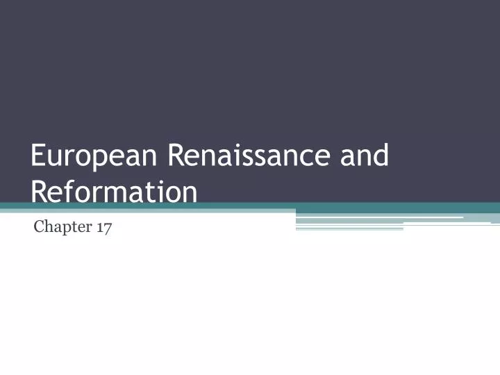european renaissance and reformation