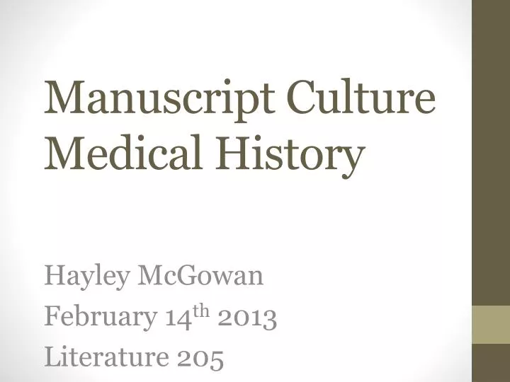 manuscript culture medical history