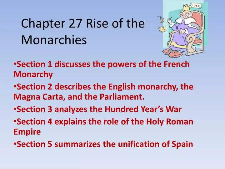 chapter 27 rise of the monarchies
