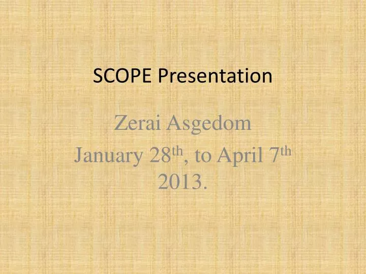 scope presentation