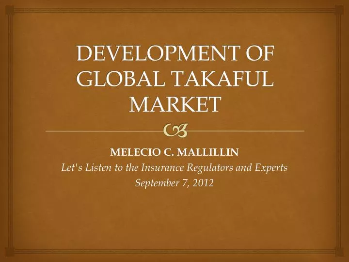 development of global takaful market