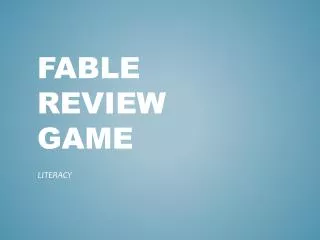 FABLE REVIEW GAME