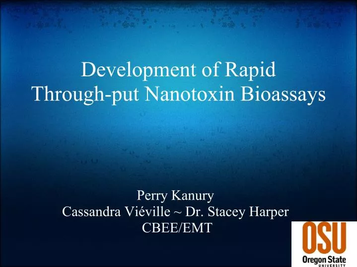 development of rapid through put nanotoxin bioassays