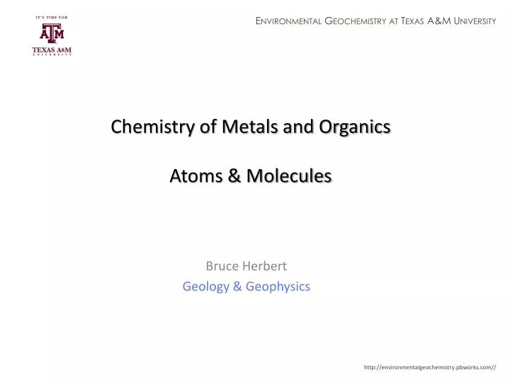 chemistry of metals and organics atoms molecules