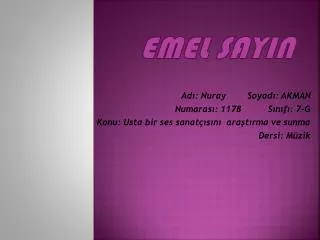 emel sayin