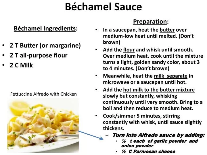 b chamel sauce