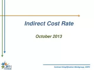 Indirect Cost Rate O ctober 2013