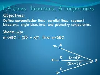1.4 Lines, bisectors, &amp; conjectures