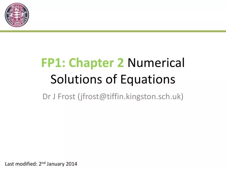 fp1 chapter 2 numerical solutions of equations