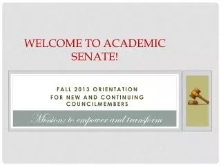 Welcome to Academic Senate!
