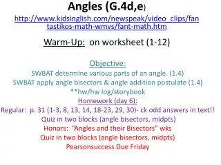 Angles (G.4d,e )