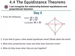 4.4 The Equidistance Theorems