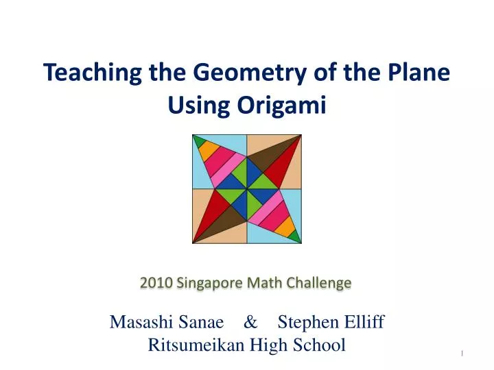 teaching the geometry of the plane using origami