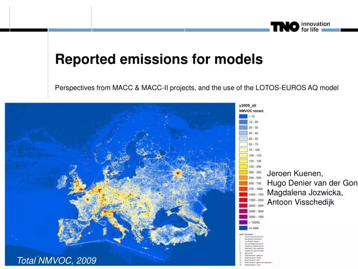 reported emissions for models