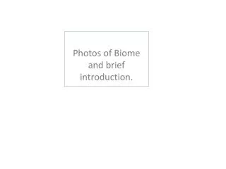 Photos of Biome and brief introduction .