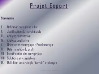 p rojet export