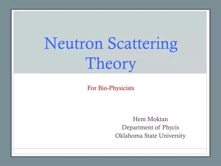 neutron scattering theory