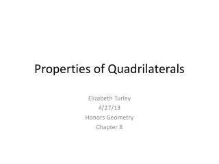 Properties of Quadrilaterals