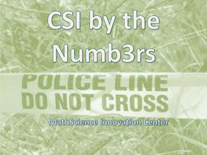 csi by the numb3rs