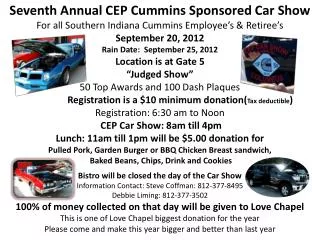 Seventh Annual CEP Cummins Sponsored Car Show
