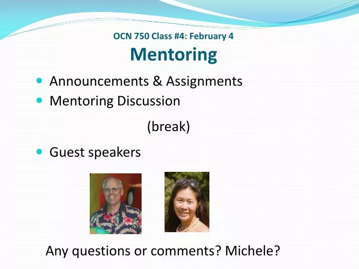 ocn 750 class 4 february 4 mentoring