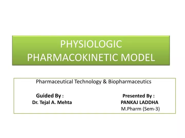 physiologic pharmacokinetic model