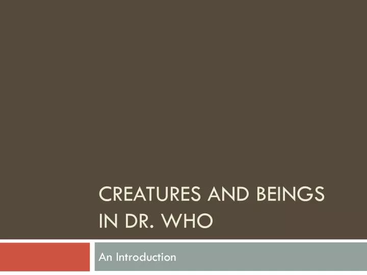 creatures and beings in dr who