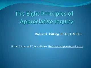 The Eight Principles of Appreciative Inquiry