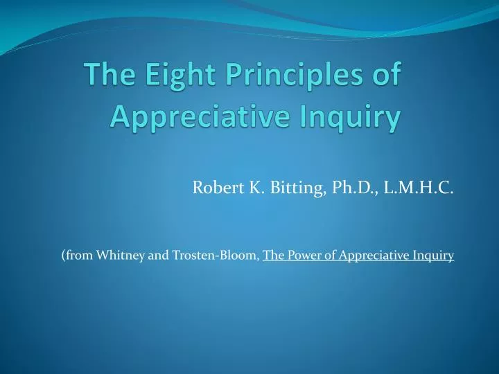 the eight principles of appreciative inquiry