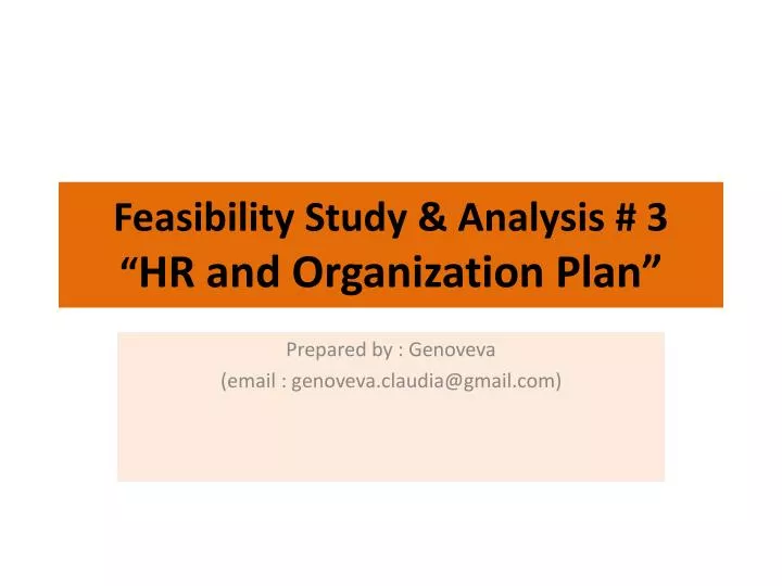 feasibility study analysis 3 hr and organization plan