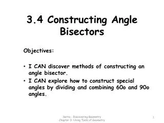 3.4 Constructing Angle Bisectors