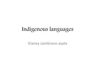 Indigenous languages