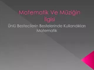 matematik ve m zi in lgisi