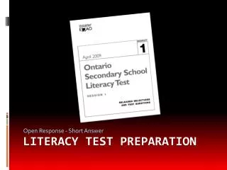 Literacy Test Preparation