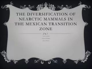 The diversification of Nearctic mammals in the Mexican transition zone