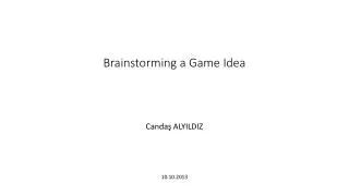 brainstorming a game idea