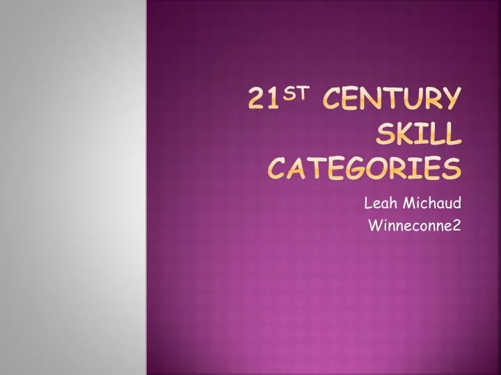 21 st century skill categories