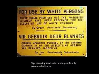 Sign reserving services for white people only southafrica.to