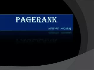 pagerank huzeyfe kocaba