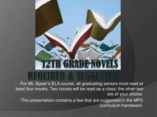 12th Grade Novels Required &amp; Suggested