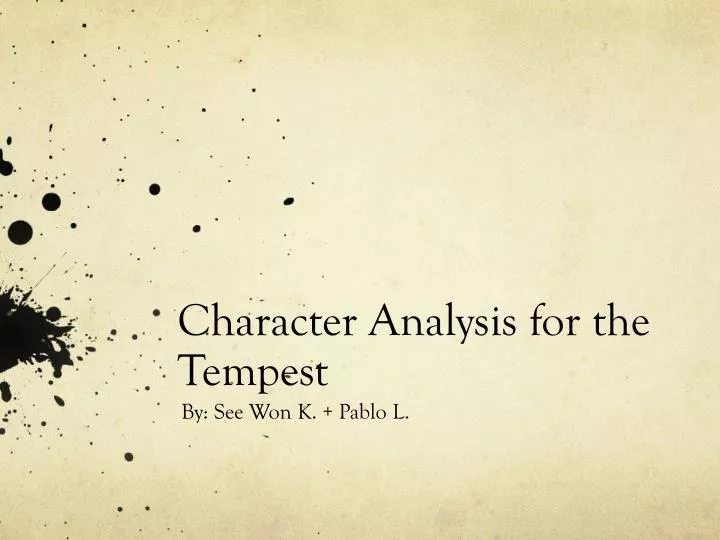 character analysis for the tempest