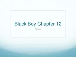 Black Boy Chapter 12