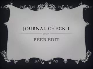 Journal check 1