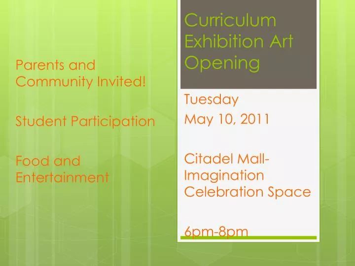 curriculum exhibition art opening