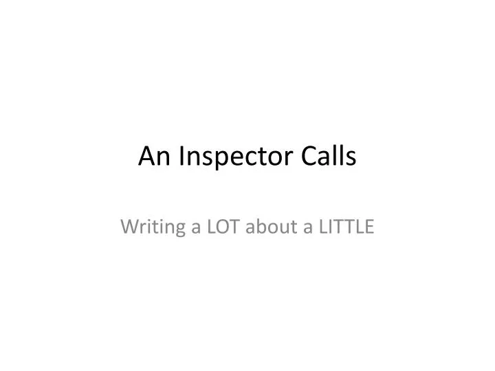 an inspector calls