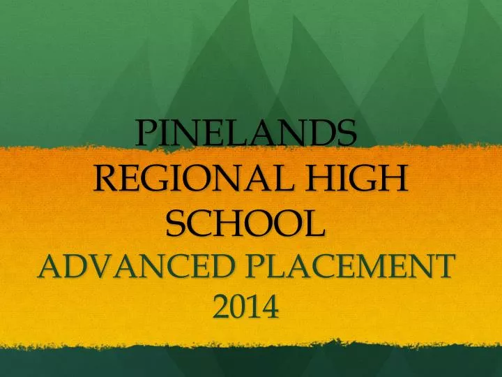 pinelands regional high school advanced placement 2014